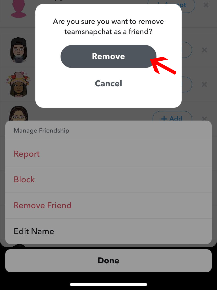 How To Unfriend Or Remove A Friend On Snapchat