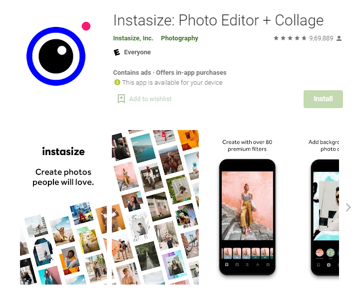 Instasize - best photo editor for instagram