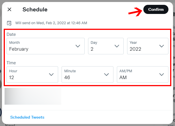Schedule tweet inside twitter app