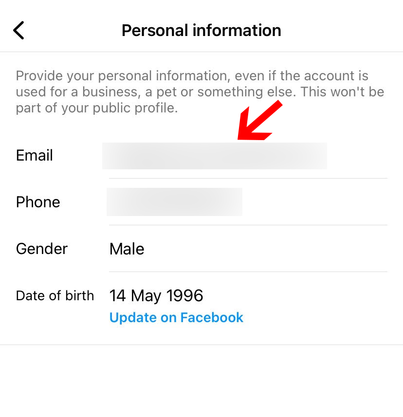 Change Instagram email on phone