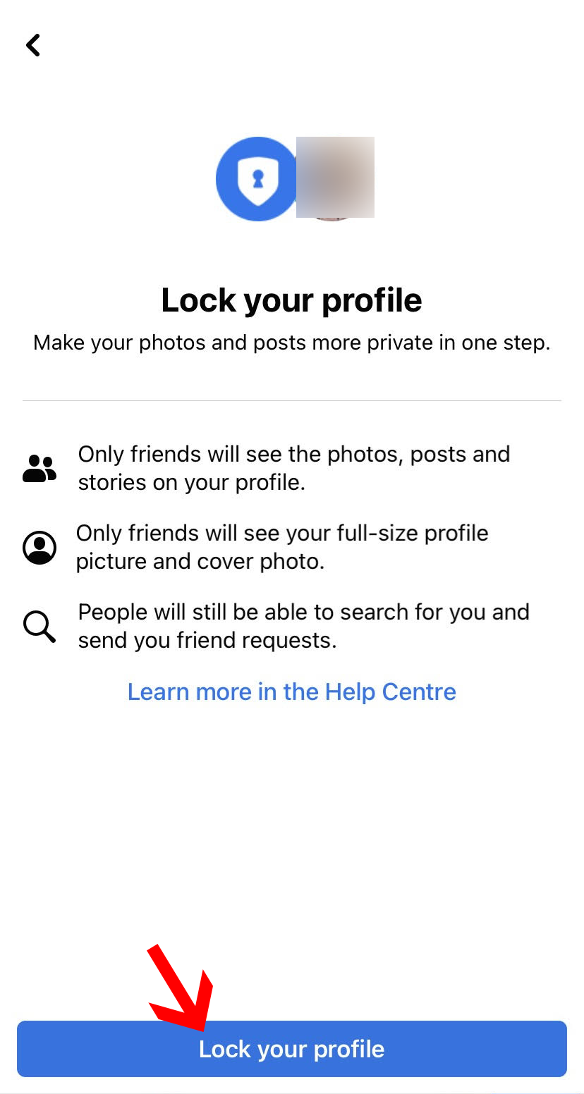 Facebook lock profile
