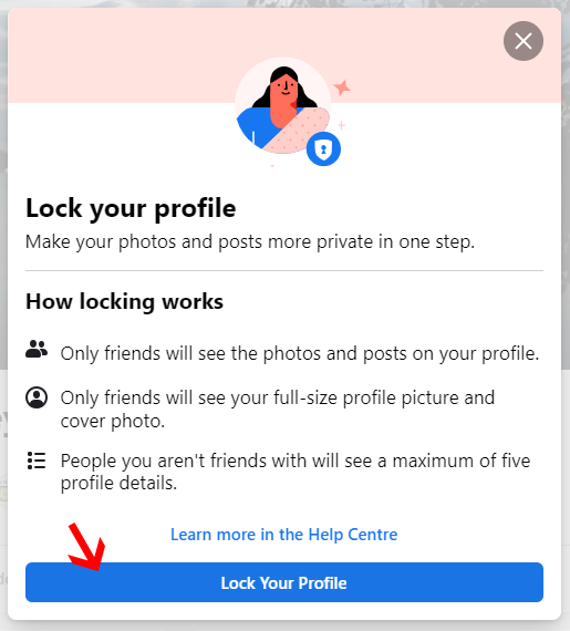 Facebook profile lock