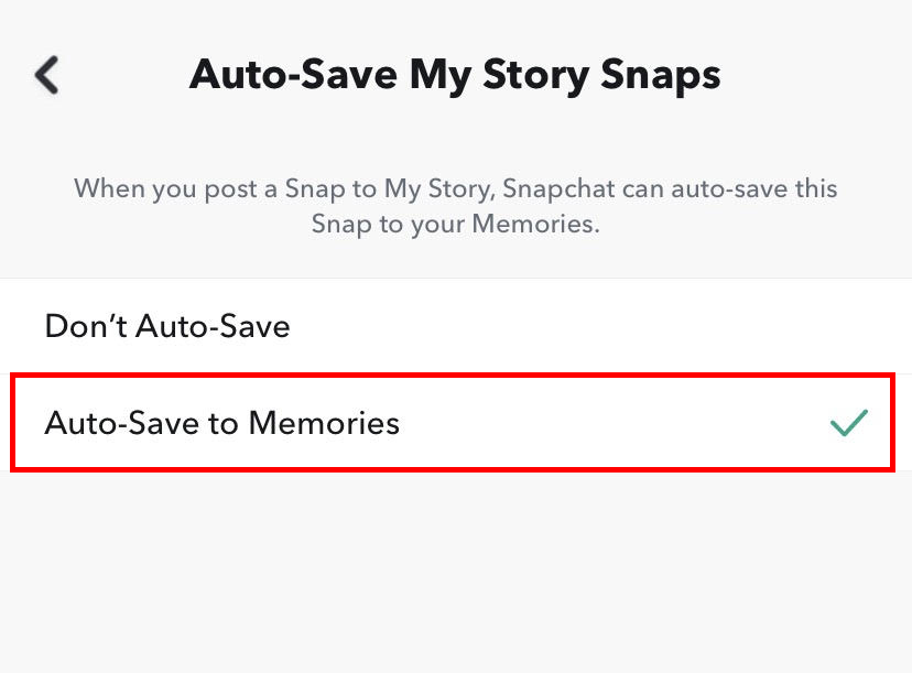 Auto save to memories
