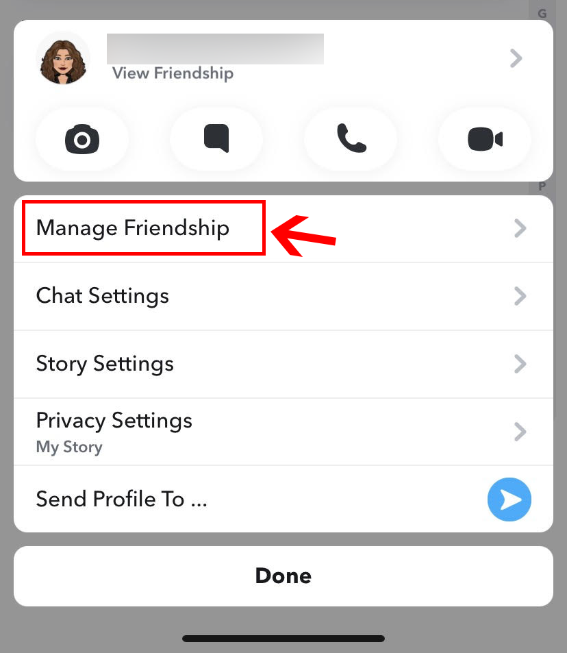 Manage friendships on snapchat