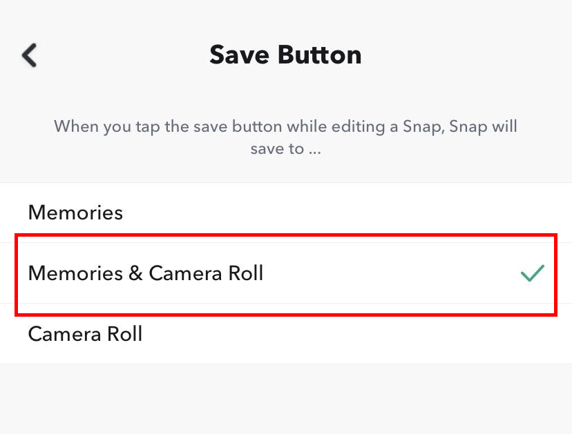 Save snapchat videos on camera roll