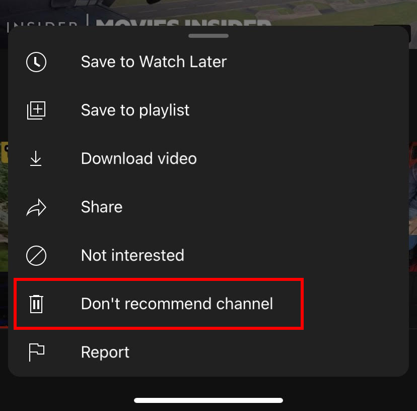 Block YouTube video recommendation on mobile