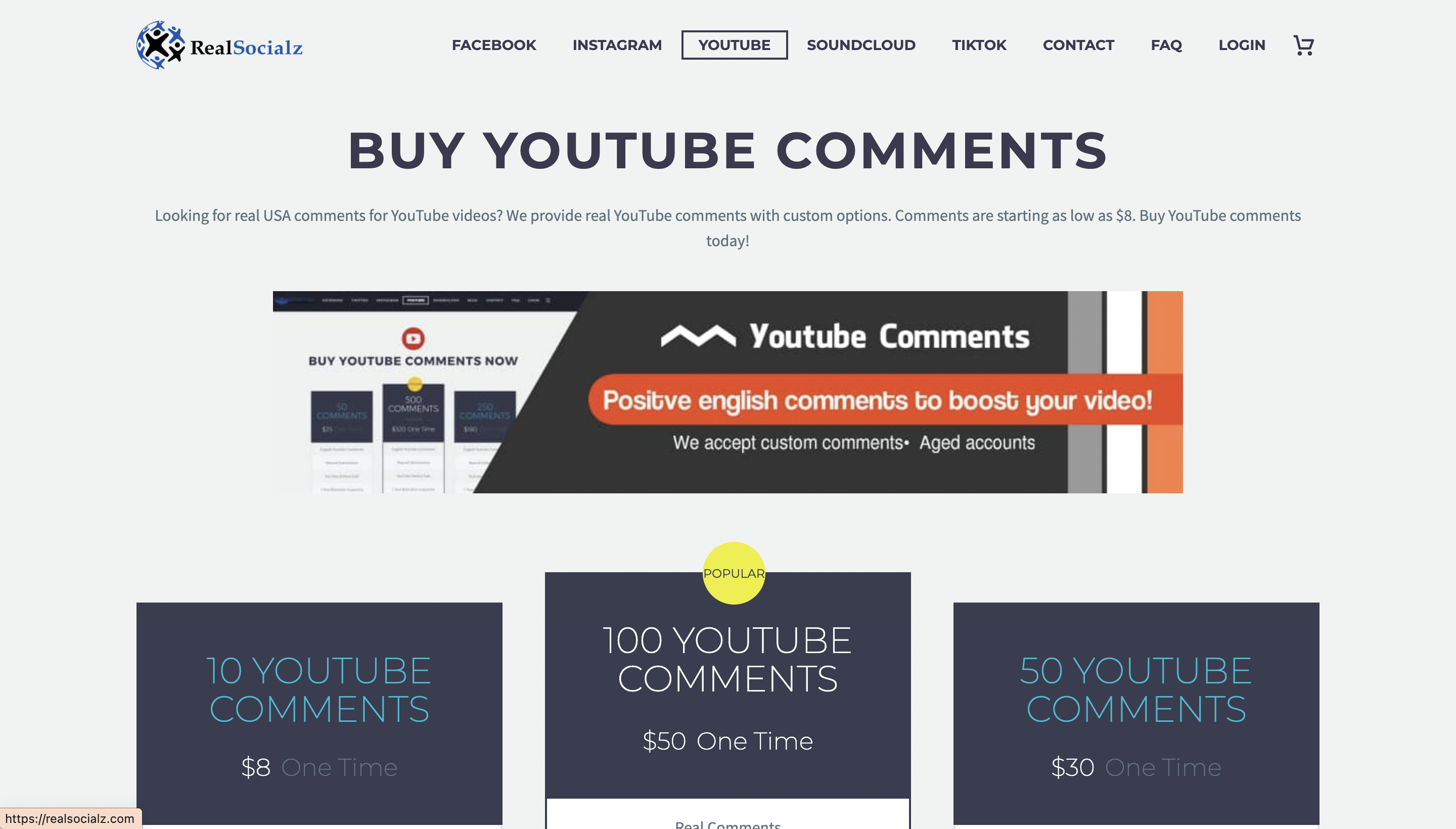 Buy instant youtube comments realsocialz
