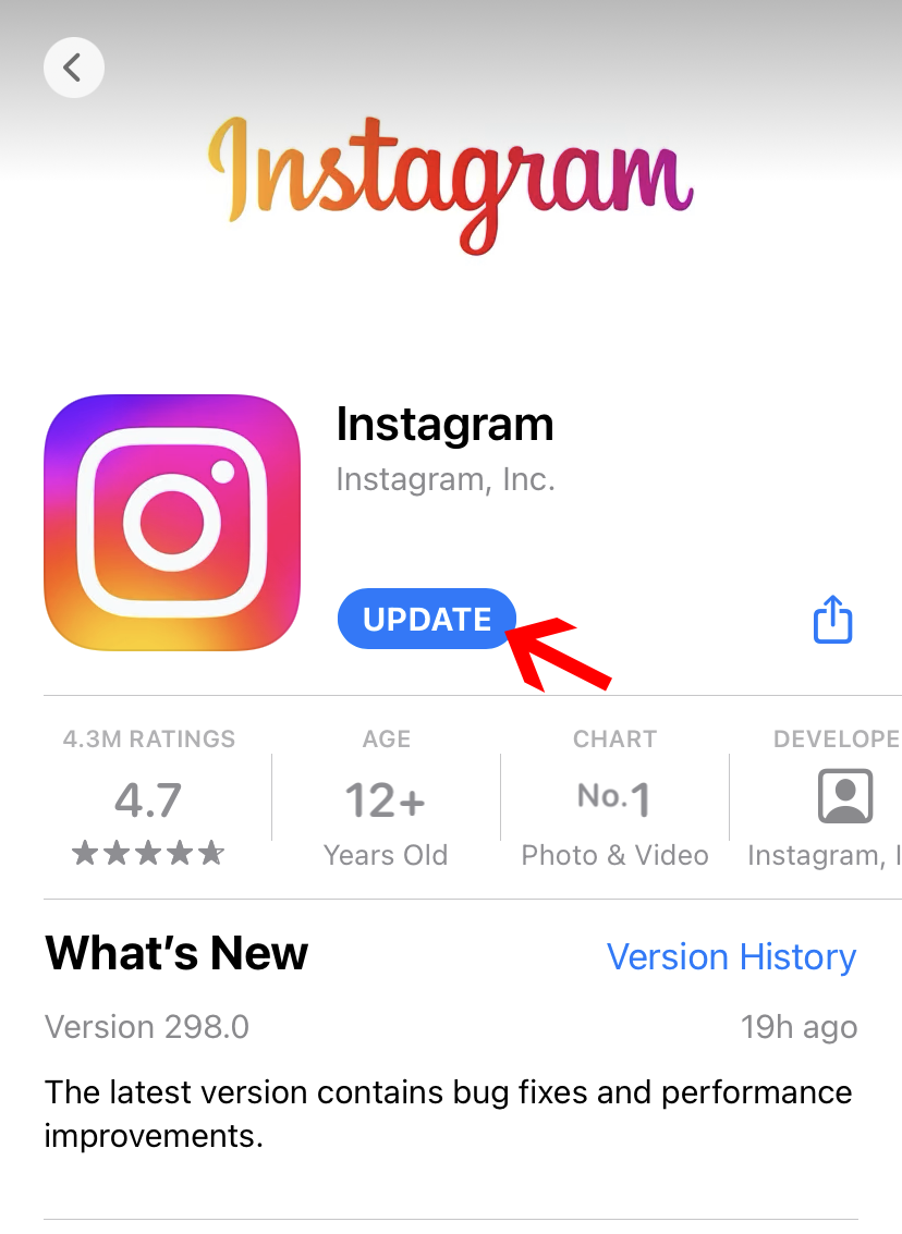 How to update Instagram