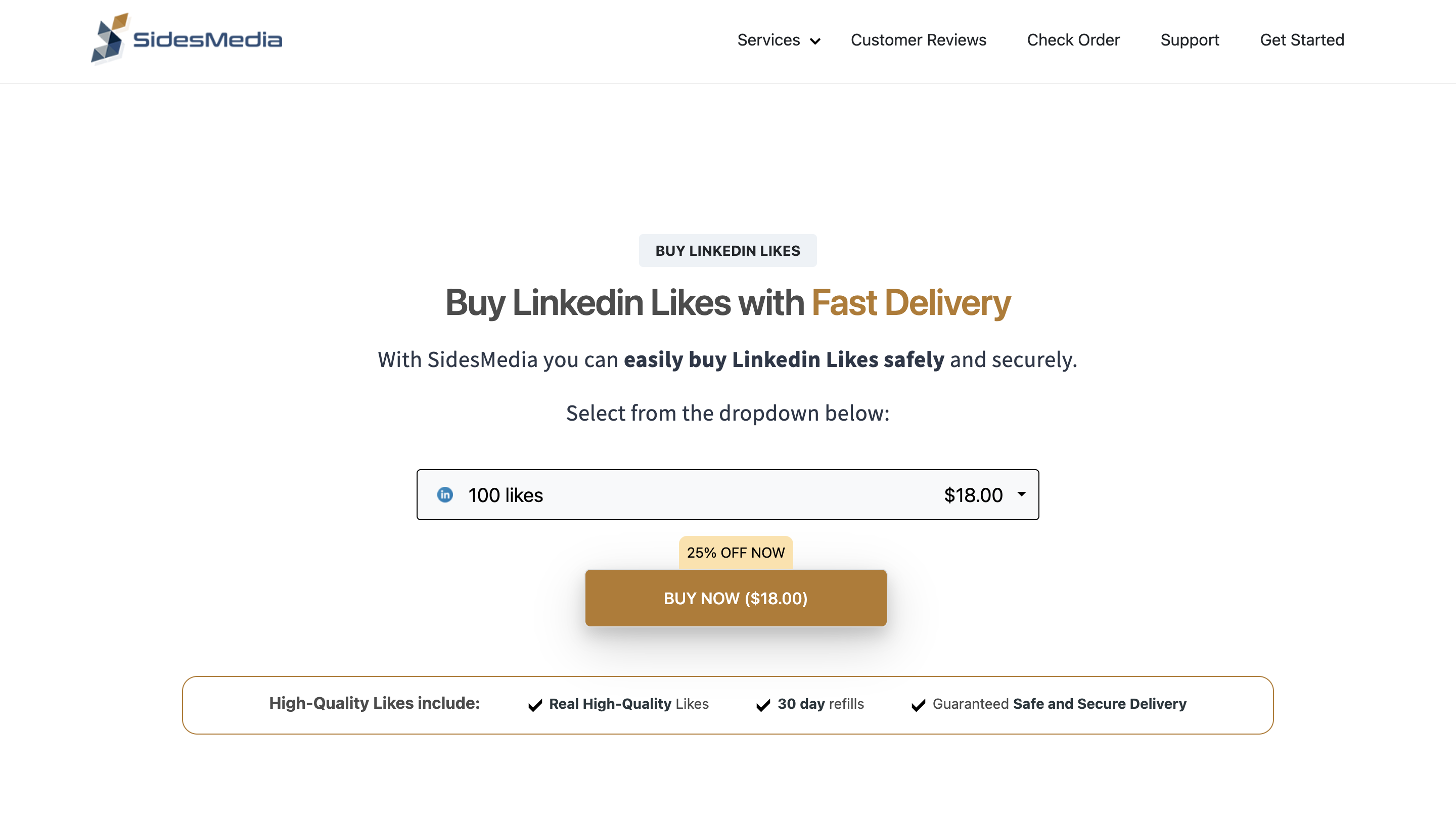 Buy LinkedIn post likes at sidesmedia