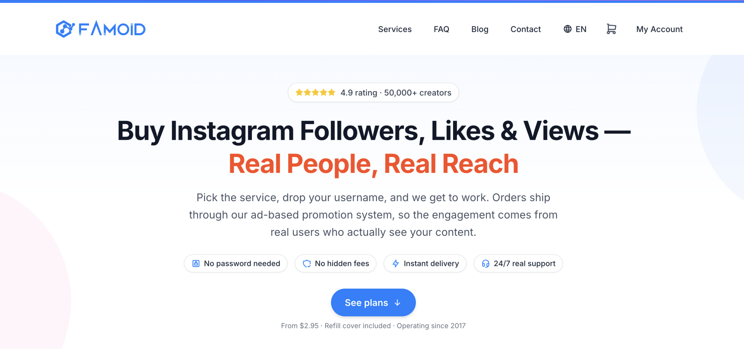 Best platform to buy likes on Instagram: Famoid