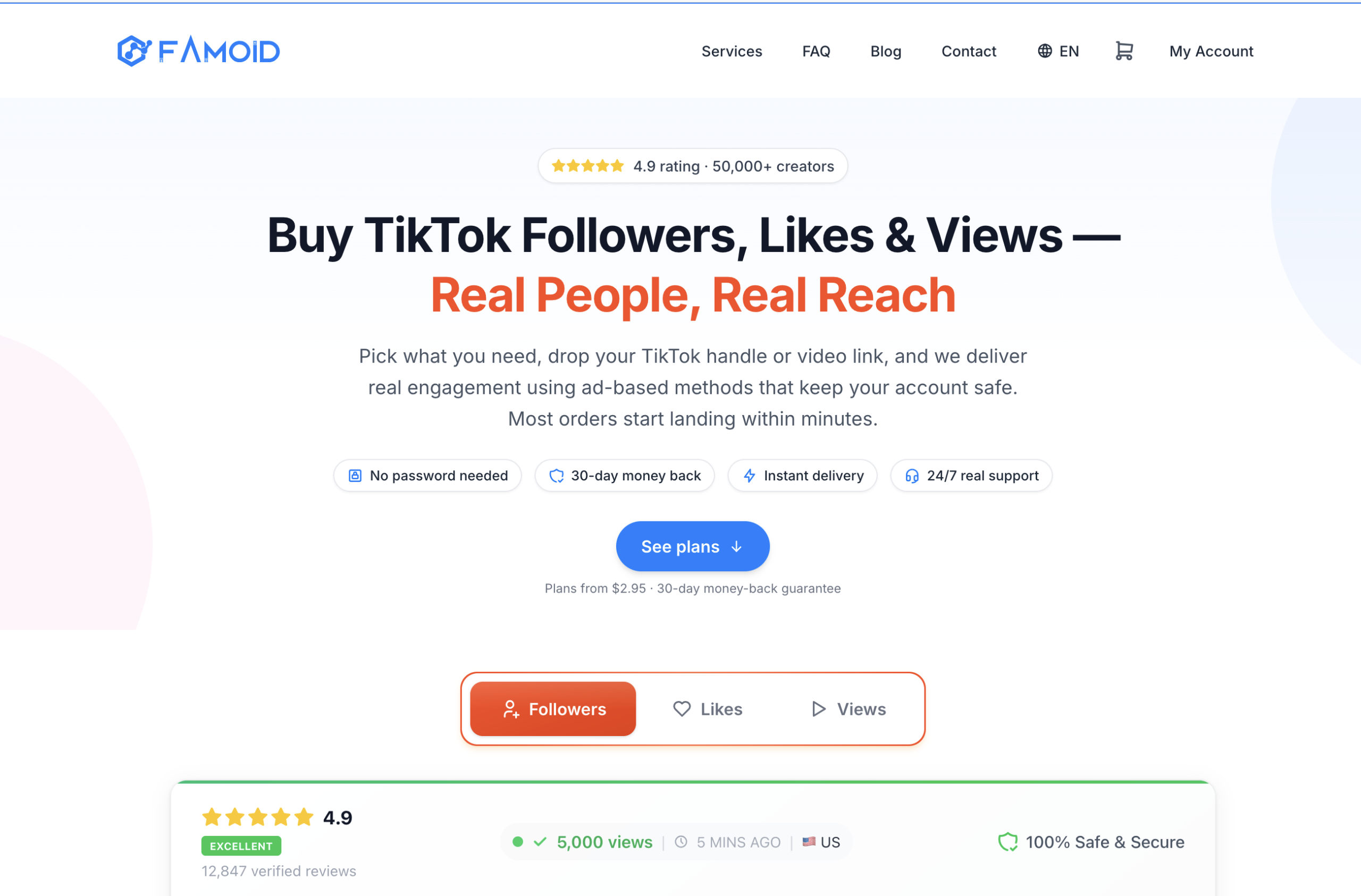 Famoid for TikTok Engagements; Likes and Followers
